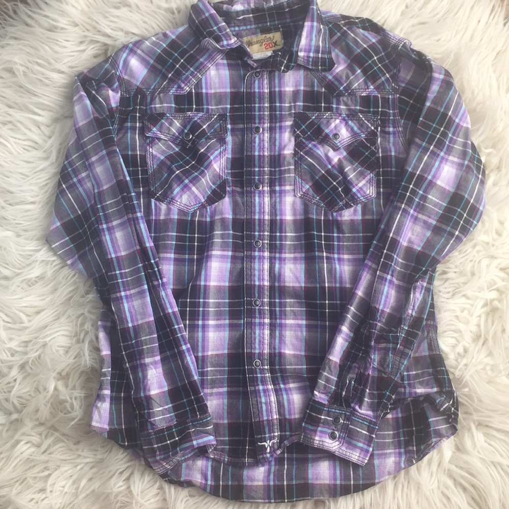 Purple rodeo long-sleeve shirt youth large